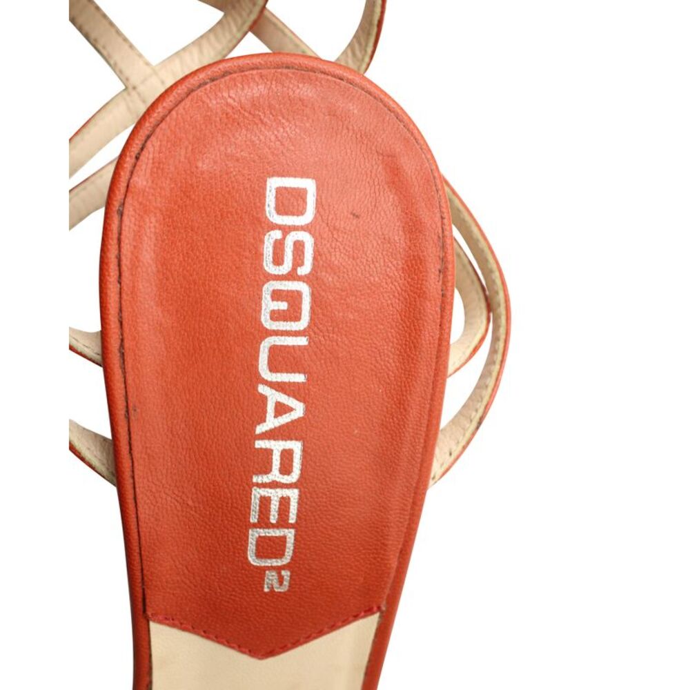Dsquared2 Open Toe Block Heel Sandals In Orange L… - image 6